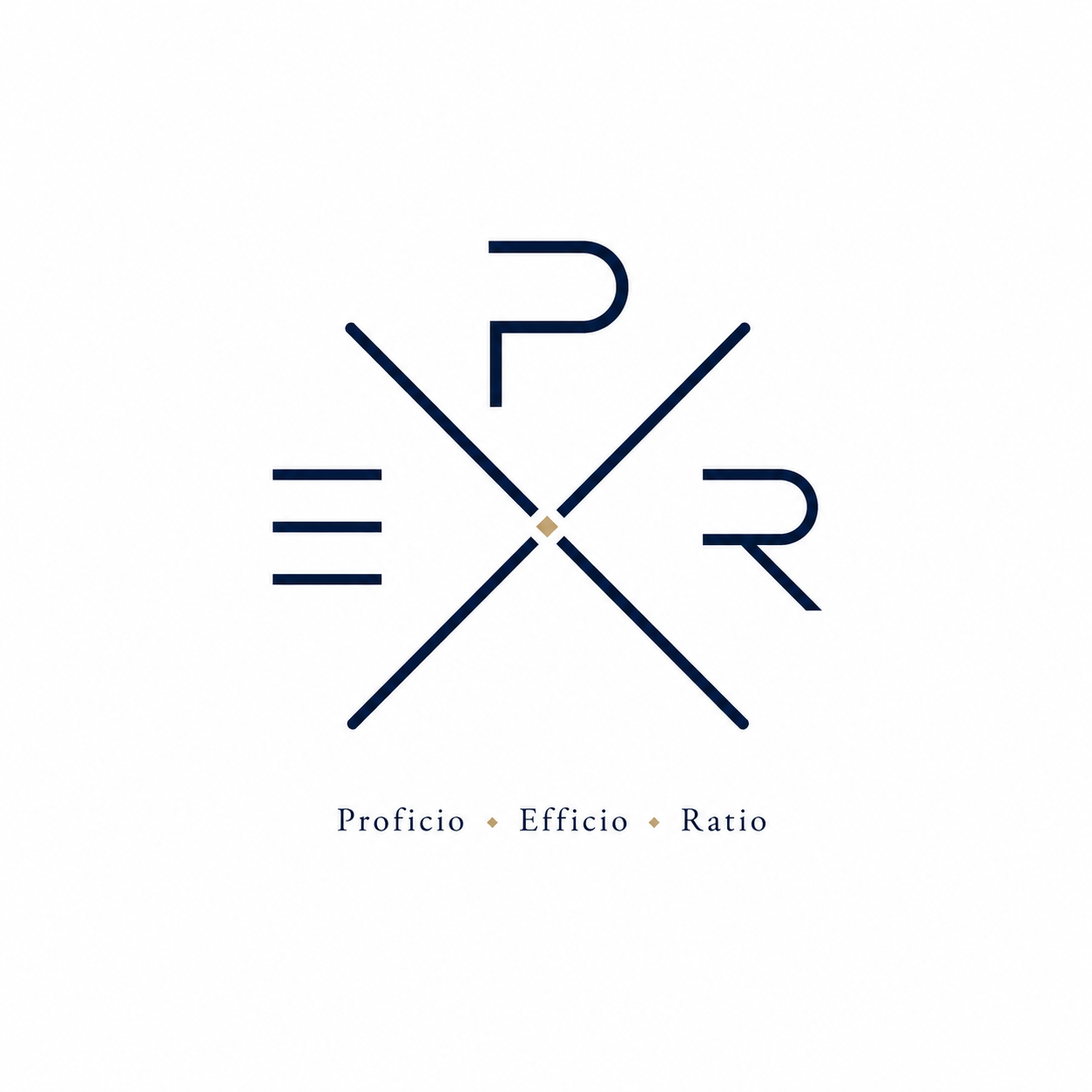 monogramma P.E.R.: Proficio, Efficio, Ratio